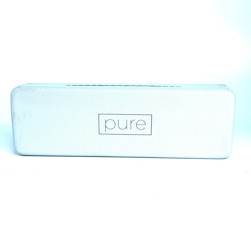 Pure Eyewear Hard‎ Clamshell Glasses Case White Textured with Cleaning Cloth